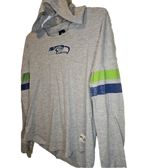 Seattle Seahawks NFL Lightweight Pullover Hoodie Gray Logo Girls Size L Large - Picture 5 of 8
